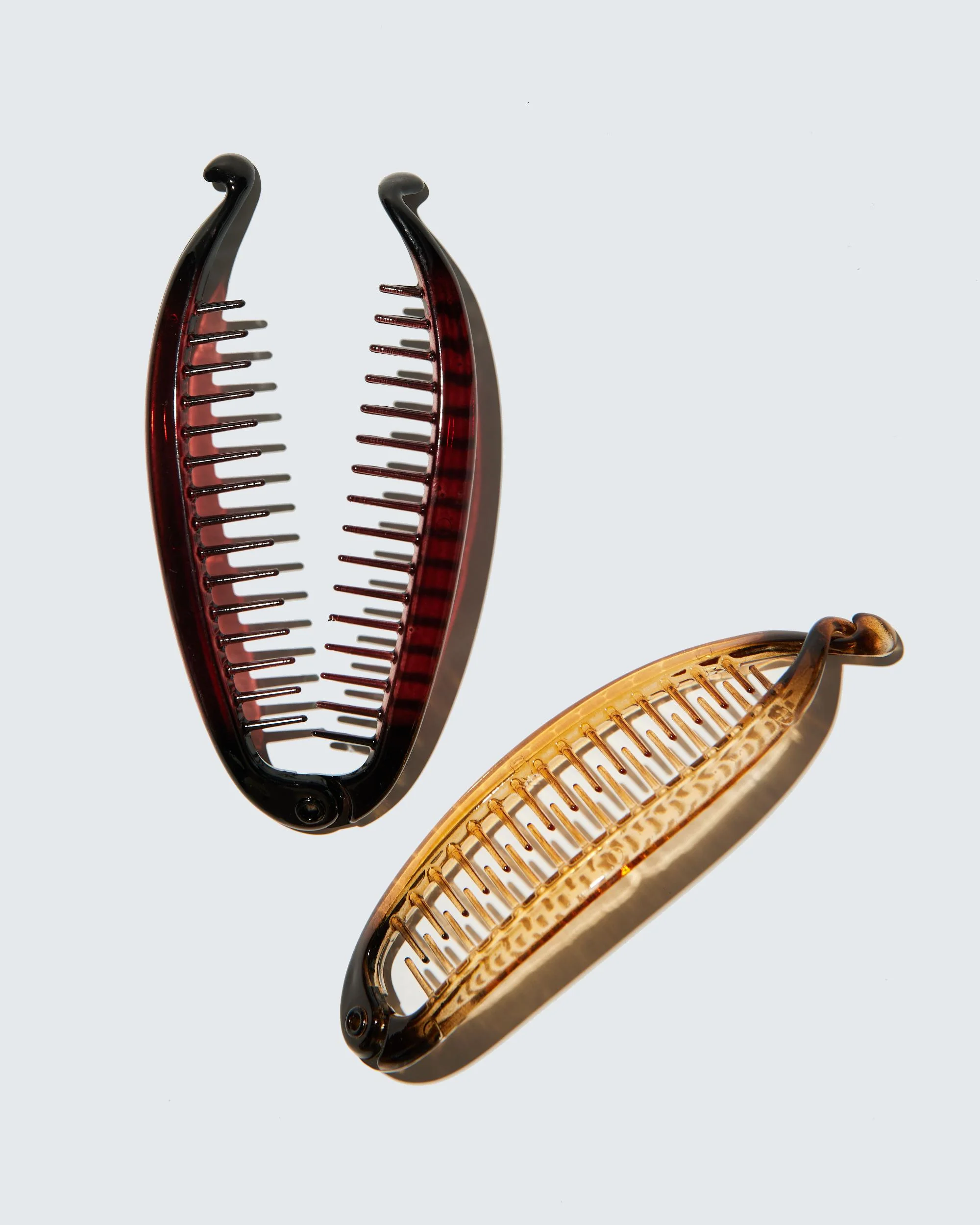 Banana Hair Clips Regular, 2-Pack, Helder Bruin/Amber - Image 5