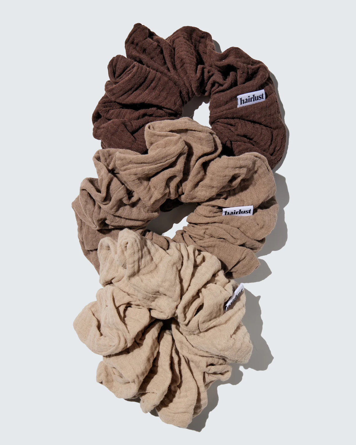 Cotton Scrunchies, XXL, 3-Pack, Koffie - Image 7