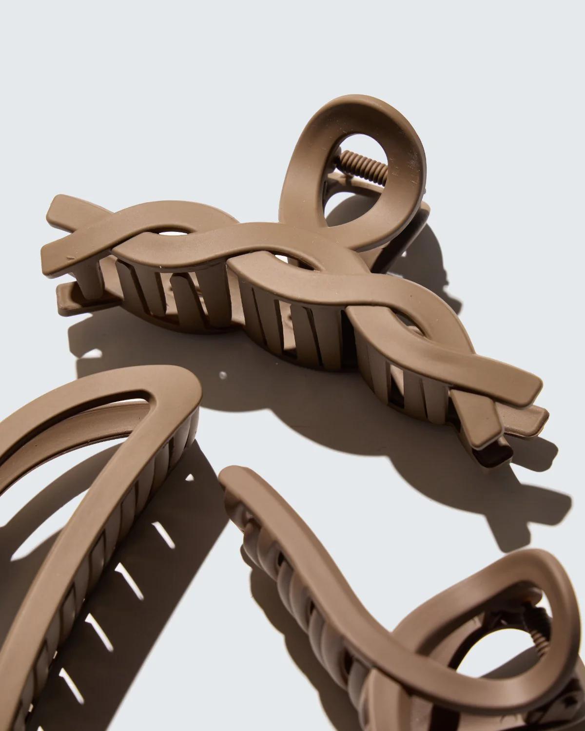 Medium Claw Hair Clips, 3-Pack, Koffie - Image 4