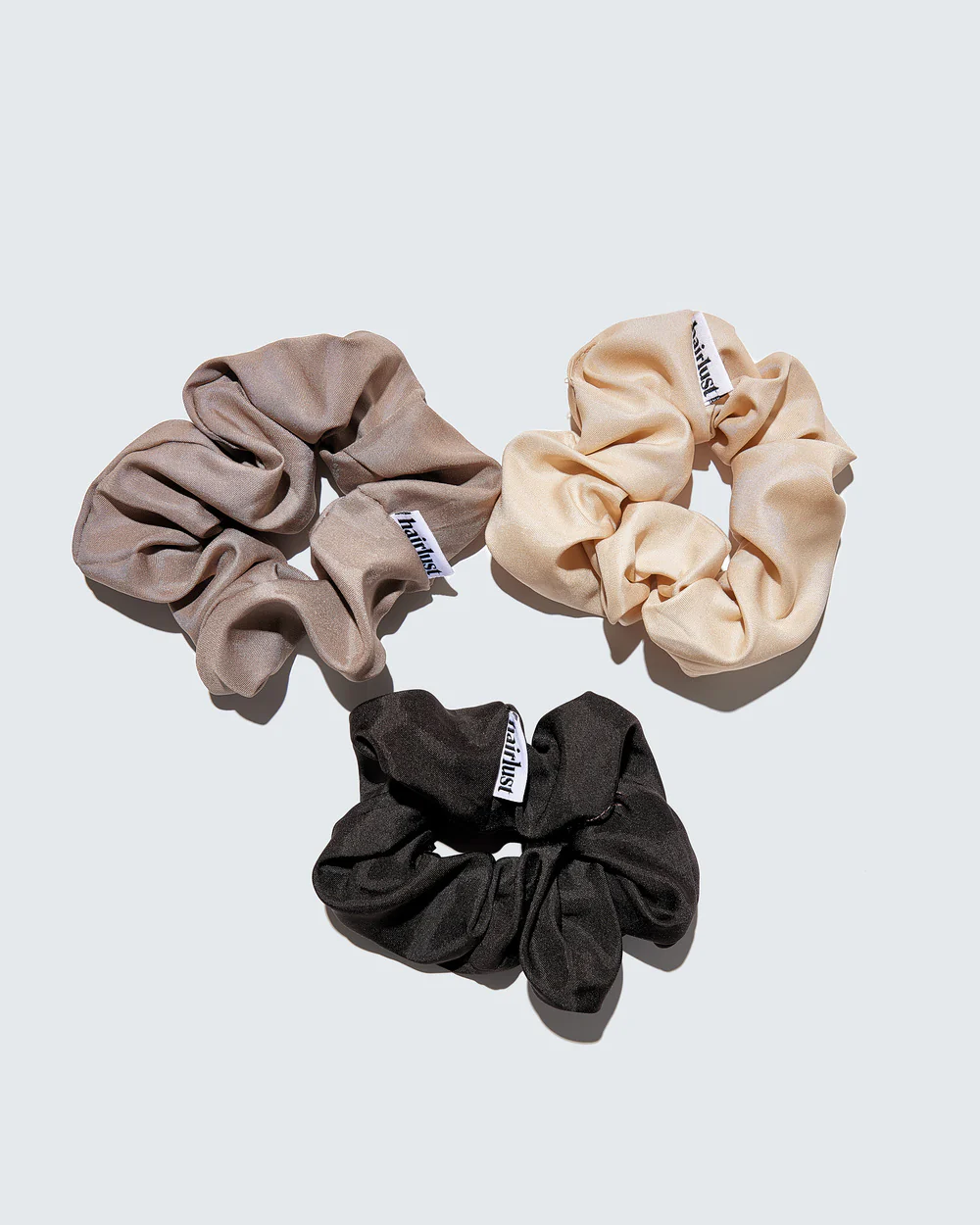 Satin Silk Scrunchies, Medium, 3-Pack, Koffie - Image 6